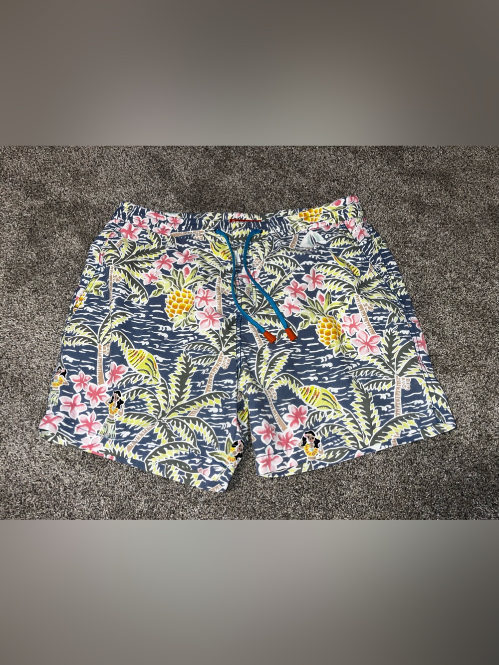 Tori Richard Mens Tropical Island Beach Lined Swim Trunks  Size 36 EUC